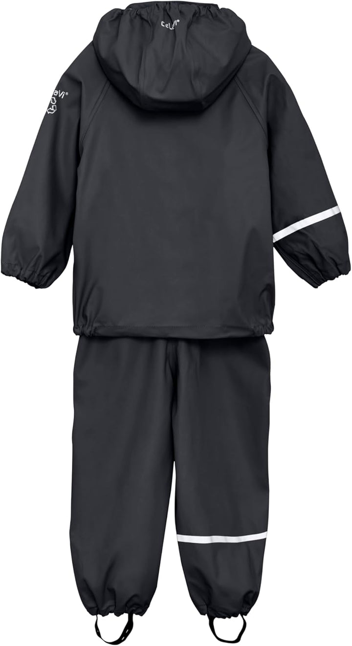 Celavi Unisex Kinder Basic Rainwear Set -Pu Rainwear set (1er Pack) 70 Dark Navy, 70 Dark Navy