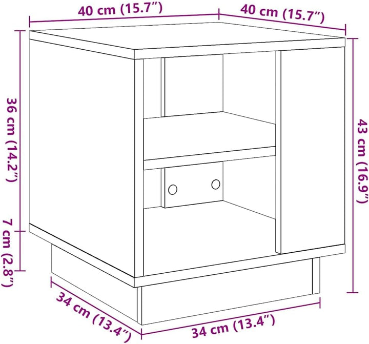 vidaXL Couchtisch Altholz-Optik 40x40x43 cm Holzwerkstoff 40 x 40 x 43 cm Antikes Holz 1, 40 x 40 x
