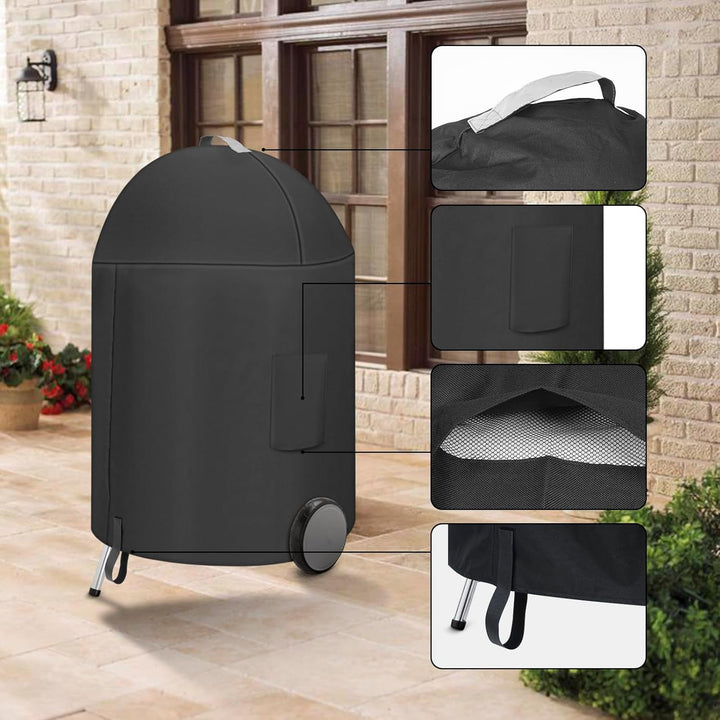 Grillabdeckung für Weber 57CM Premium Holzkohlegrills, 600D Oxford Abdeckhaube für Kugelgrill Abdeck