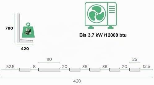 Spezial Deckenhalter Wandhalter Halter Wandkonsole für Split Klima Klimaanlage Klimagerät 7000/9000