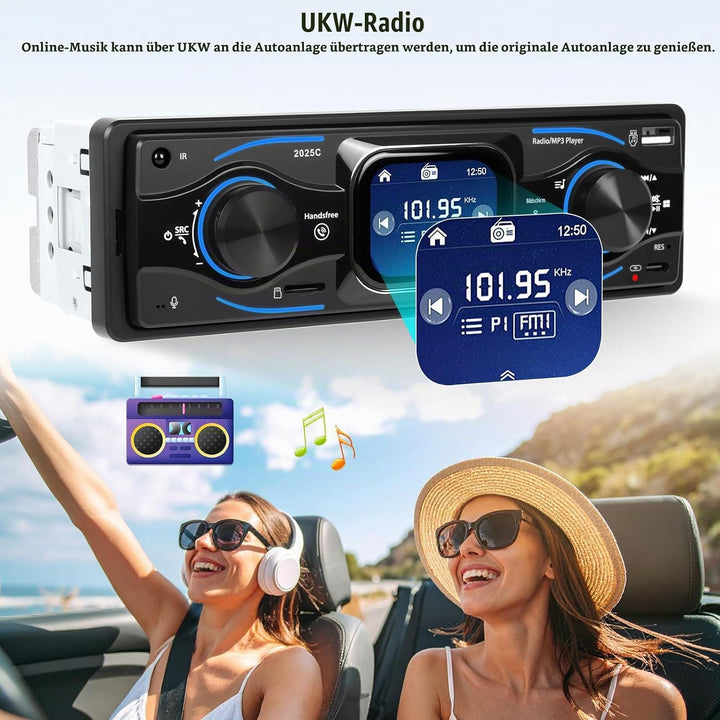 CAMECHO 1 Din 2.17 Zoll Smart Touch HD Bildschirm Auto Autoradio Bluetooth Handsfree Digital Media P