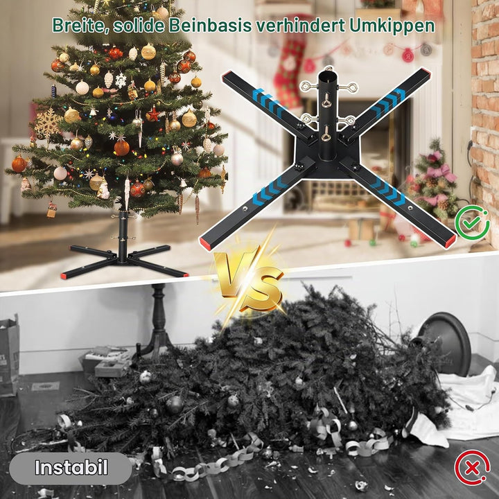 Weihnachtsbaumständer, Christbaumständer für künstliche Bäume mit magnetischer Aufbewahrung – Robust