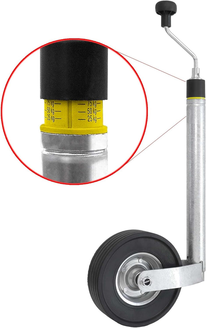 The Drive | Premium Anhänger-Stützrad Ø48 mm mit integrierter Stützlastanzeige | 150 kg Tragkraft –