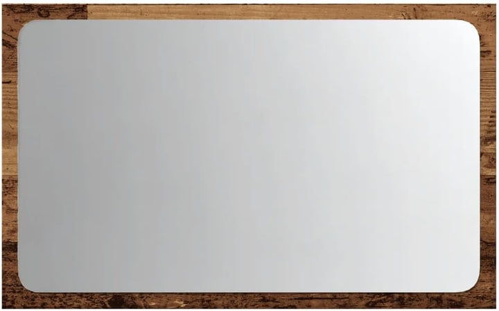 vidaXL Badspiegel mit LED-Leuchten Altholz-Optik 60x8,5x38 cm