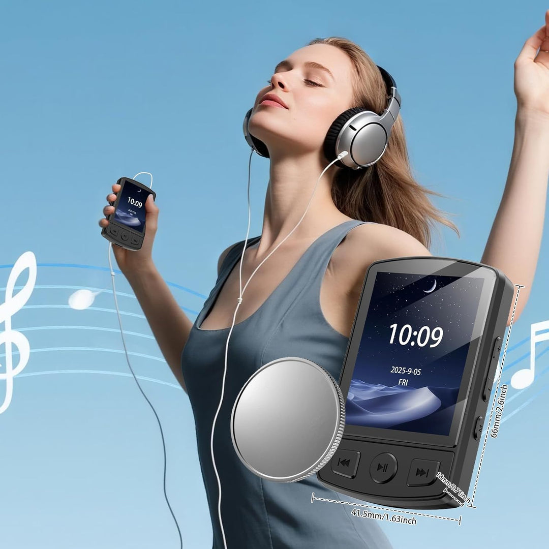 Gueray 64GB Bluetooth MP3-Player Tragbarer Clipstil MP3 Player Digitaler Musikspieler mit HiFi-Sound