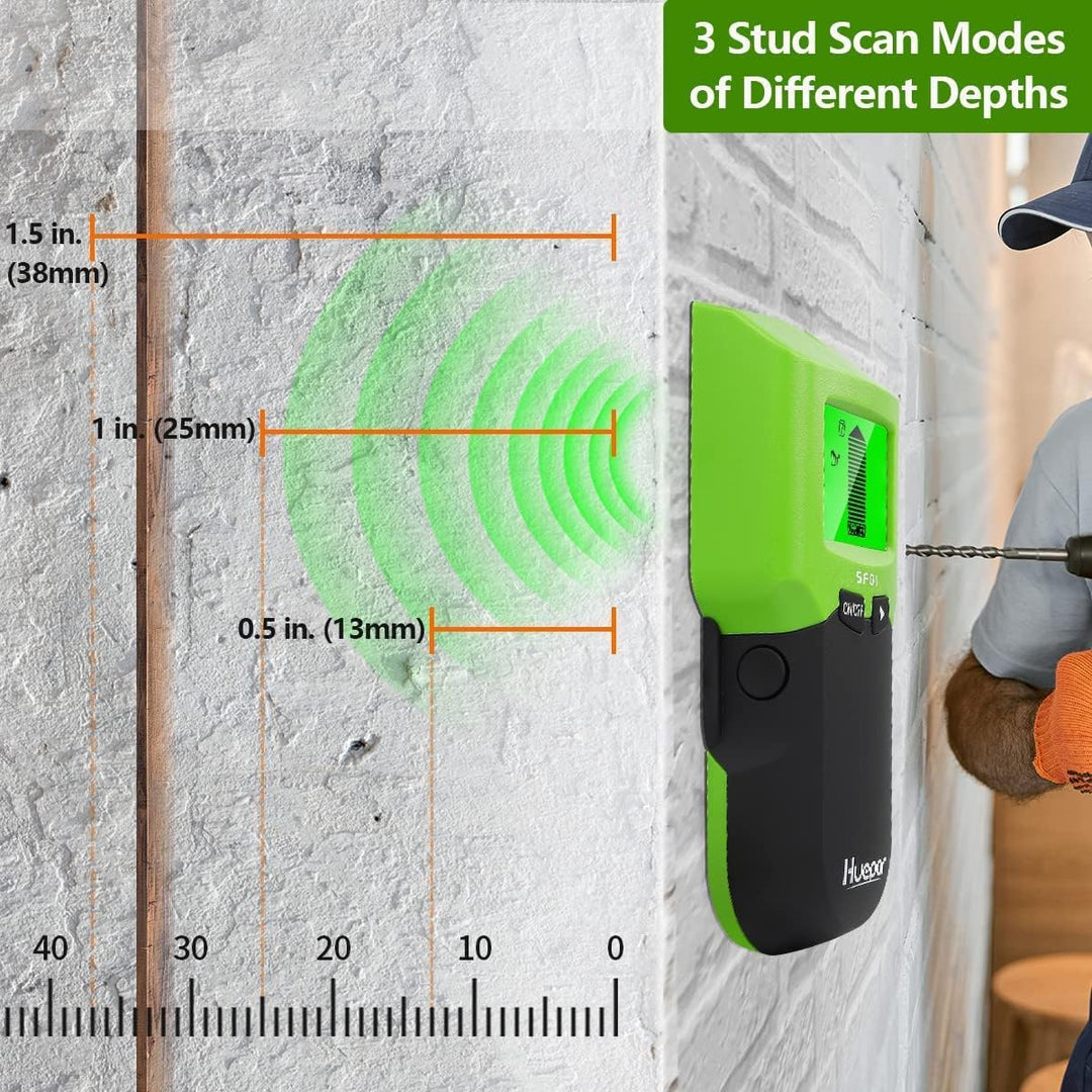 Huepar Balkensucher 5 in 1 Multifunktion-Elektronik-Sensor-Wandscanner mit LCD-Display, Balkensucher