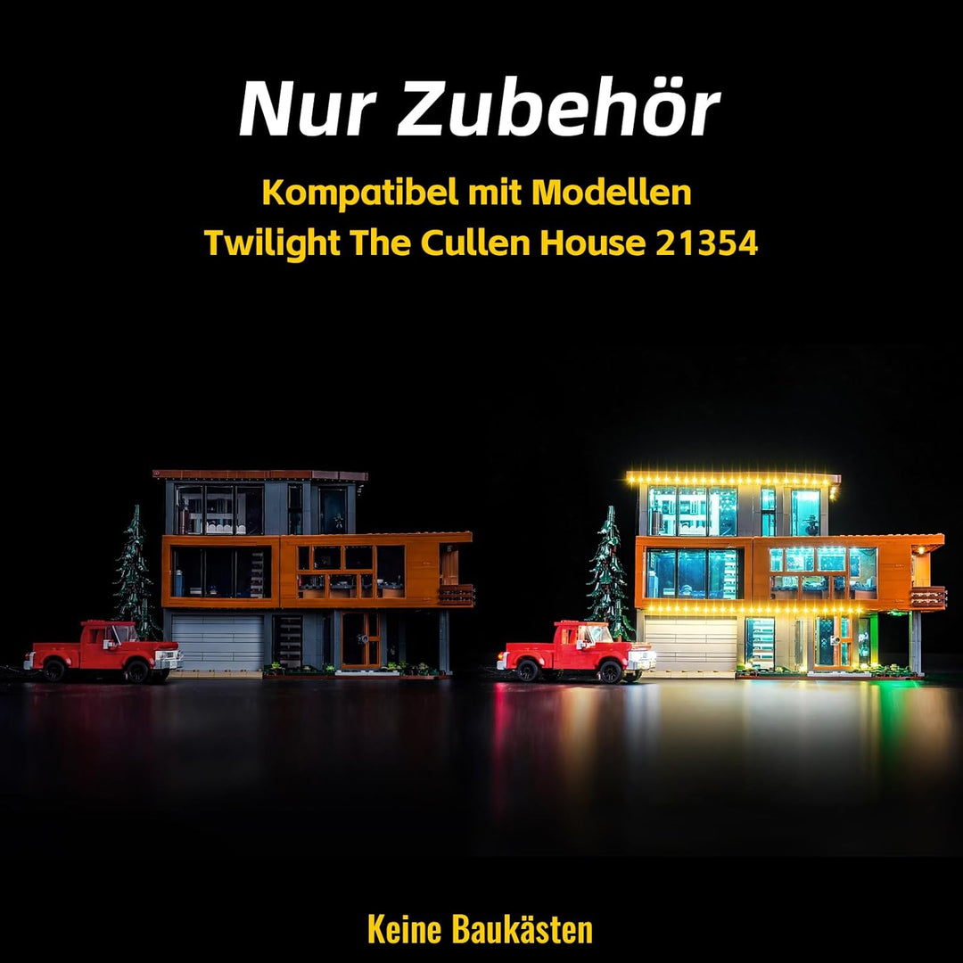 BrickBling Fernbedienung Licht-Kit Kompatibel mit Lego 21354 Twilight The Cullen House (Kein Modell)