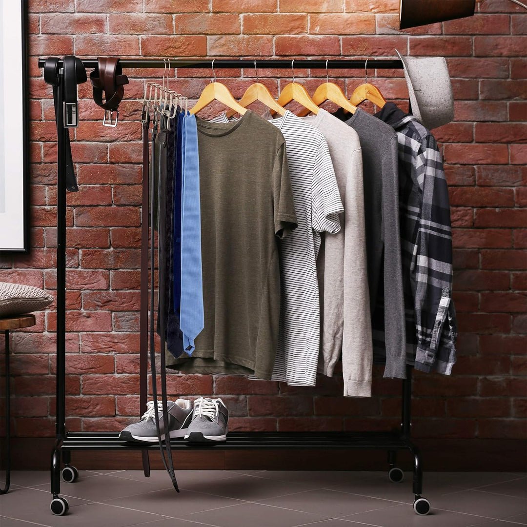 Relaxdays 5 x Gürtelhalter, Krawattenhalter aus Metall, platzsparend, je 14 Haken, Krawatten & Gürte