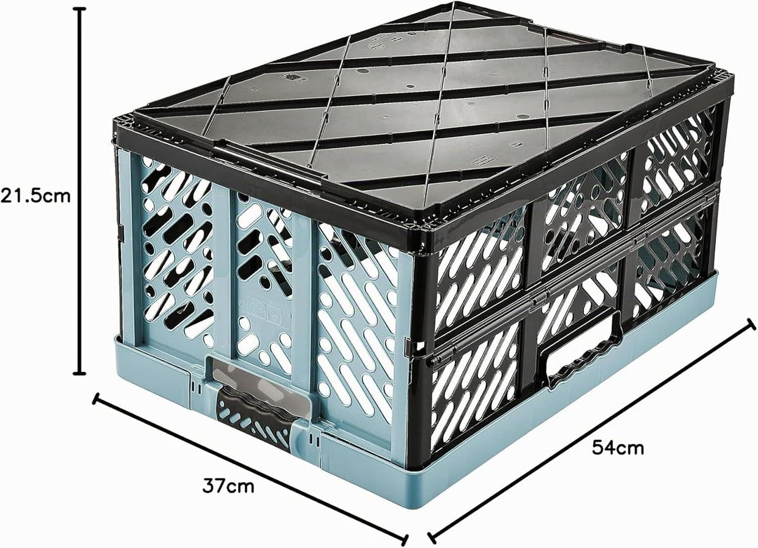keeeper 4x Stabile Profi-Klappboxen mit Soft-Touch Griffen, 45 l, Ben, Nordic Blue (Blau) Nordic Blu
