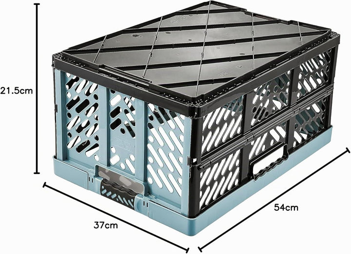 keeeper 4x Stabile Profi-Klappboxen mit Soft-Touch Griffen, 45 l, Ben, Nordic Blue (Blau) Nordic Blu