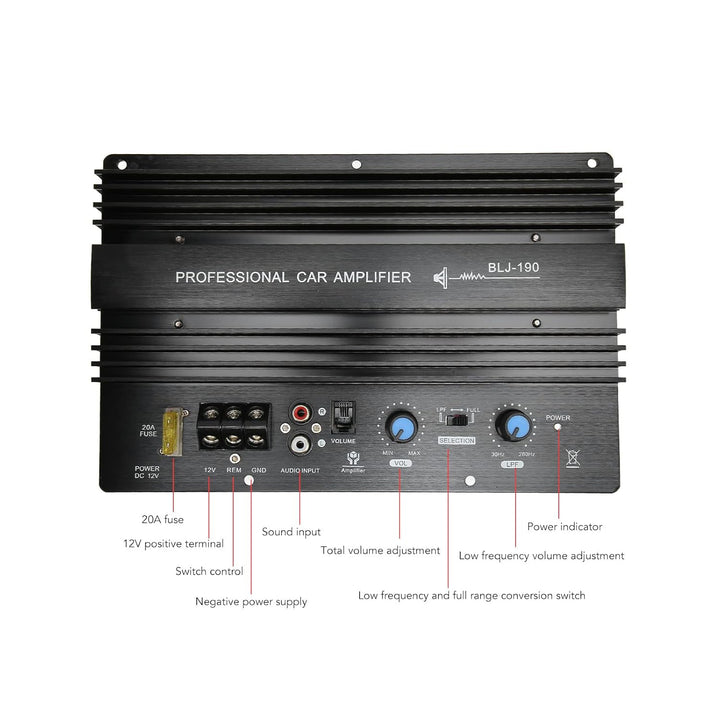ciciglow BLJ-190 Auto-Leistungsverstärker, 1000 W Auto-Audio-Hochleistungsverstärker-Verstärkerplati