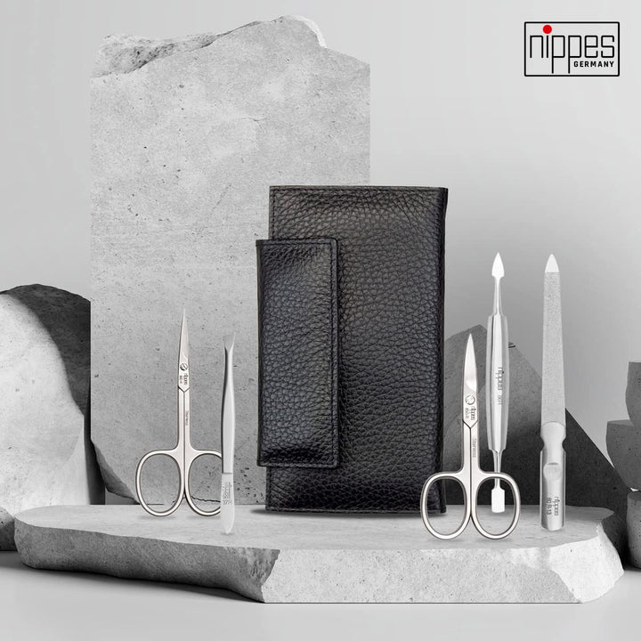 nippes Solingen Premium Line Maniküre Set Leone, 5-teilig, Edelstahl rost- und nickelfrei, Rindslede