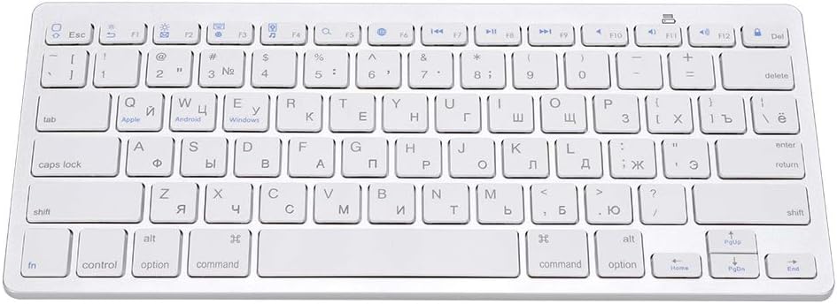 Russische Bluetooth-Tastatur, 78 Tasten Ultradünne schwebende Taste Russische drahtlose Tastatur für