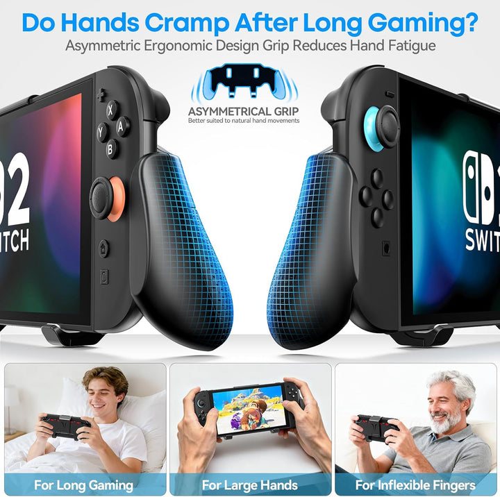 OIVO Switch 2 Grip Case mit verstellbarem Ständer, Ergonomischer Switch 2 Griff kompatibel mit Ninte
