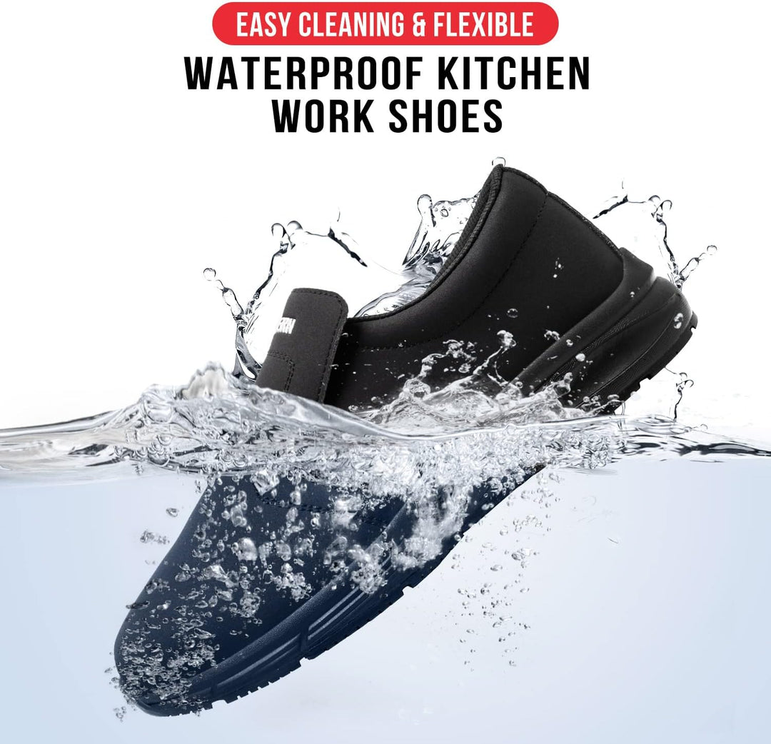 LARNMERN Kochschuhe rutschfeste Schuhe Herren Küche Arbeitsschuhe Wasserfeste Koch Slippers Schuhe M