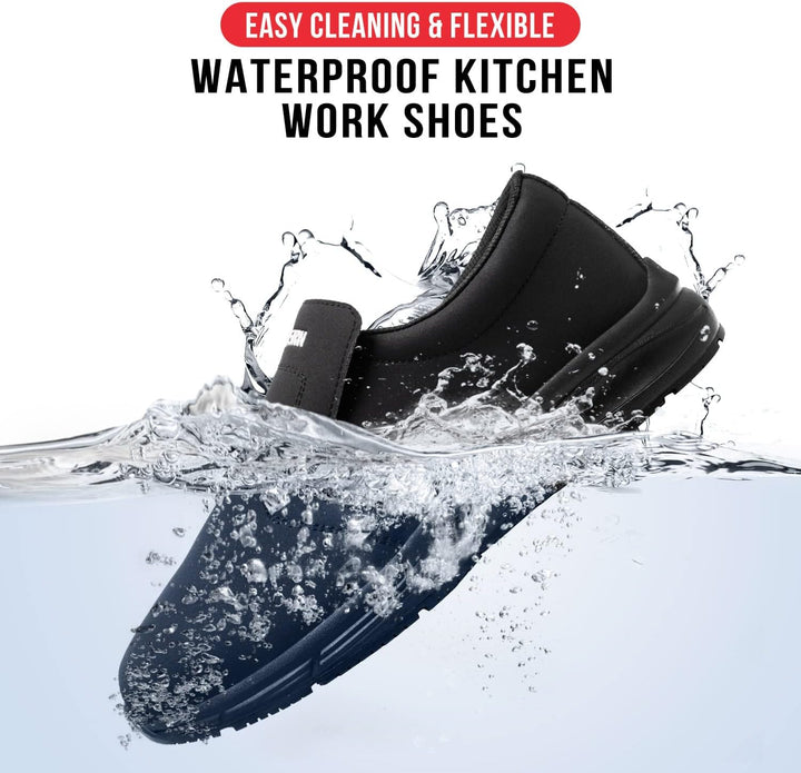 LARNMERN Kochschuhe rutschfeste Schuhe Herren Küche Arbeitsschuhe Wasserfeste Koch Slippers Schuhe M