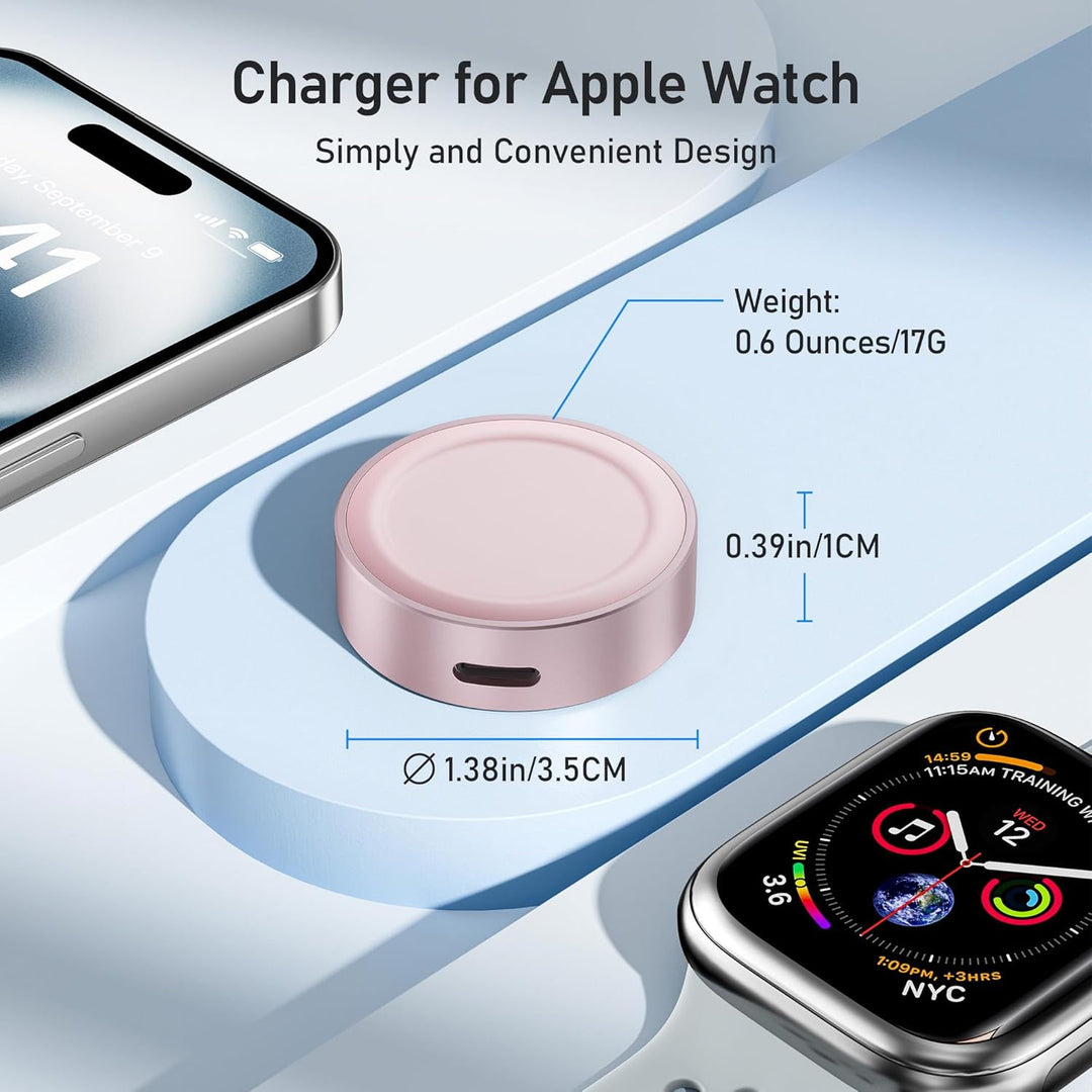 Elebase für Apple Watch SE 3 Ladegerät,Magnetisches Ladeadapter,Tragbarer Drahtloser iWatch Ladegerä