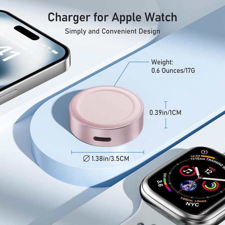 Elebase für Apple Watch SE 3 Ladegerät,Magnetisches Ladeadapter,Tragbarer Drahtloser iWatch Ladegerä