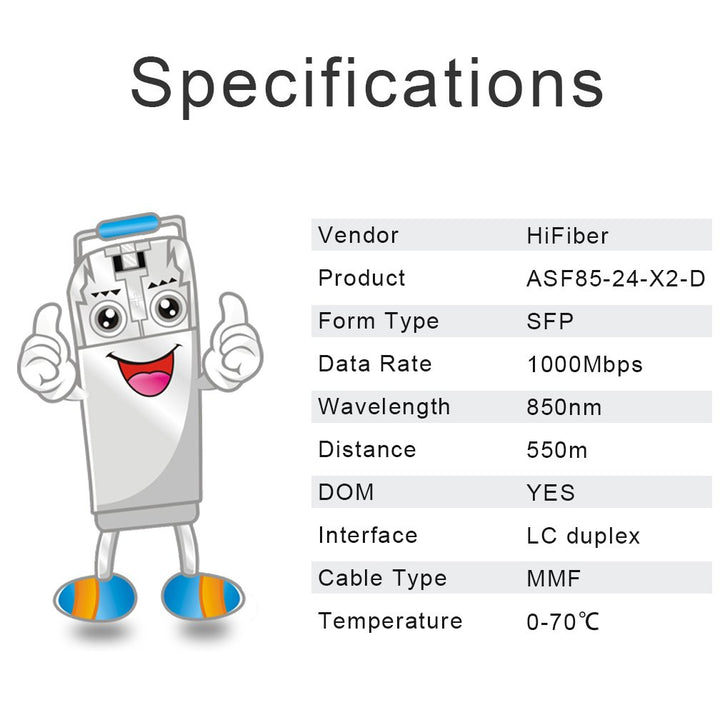 10 Stück, 1000BASE-SX SFP Transceiver, SFP zu LC, 1.25G Multimode modul Kompatibel mit Cisco GLC-SX-
