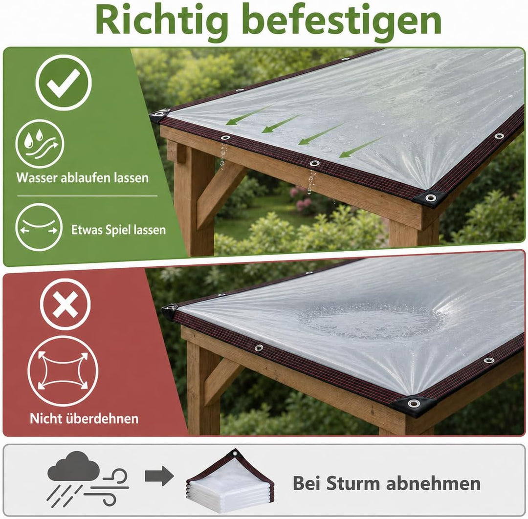 Transparente Plane Mit Ösen wasserdichte Zeltplane Wasserdicht Abdeckplane Den Aussenbereich Wetterf