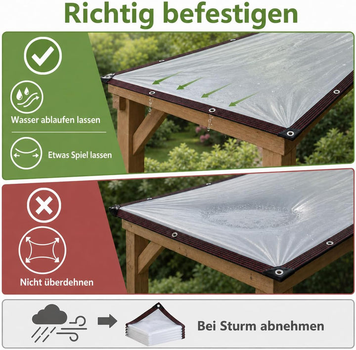 Transparente Plane Mit Ösen wasserdichte Zeltplane Wasserdicht Abdeckplane Den Aussenbereich Wetterf