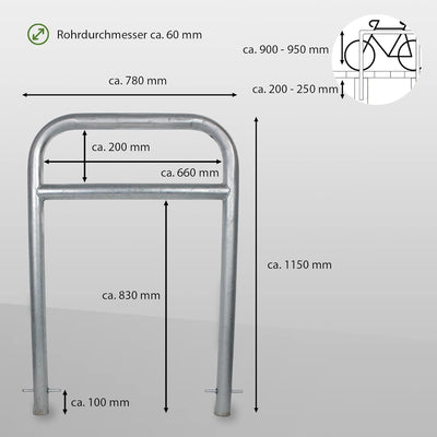 TRUTZHOLM Fahrradanlehnbügel zum Einbetonieren Fahrradständer Anlehnbügel Anlehnständer Poller Ständ