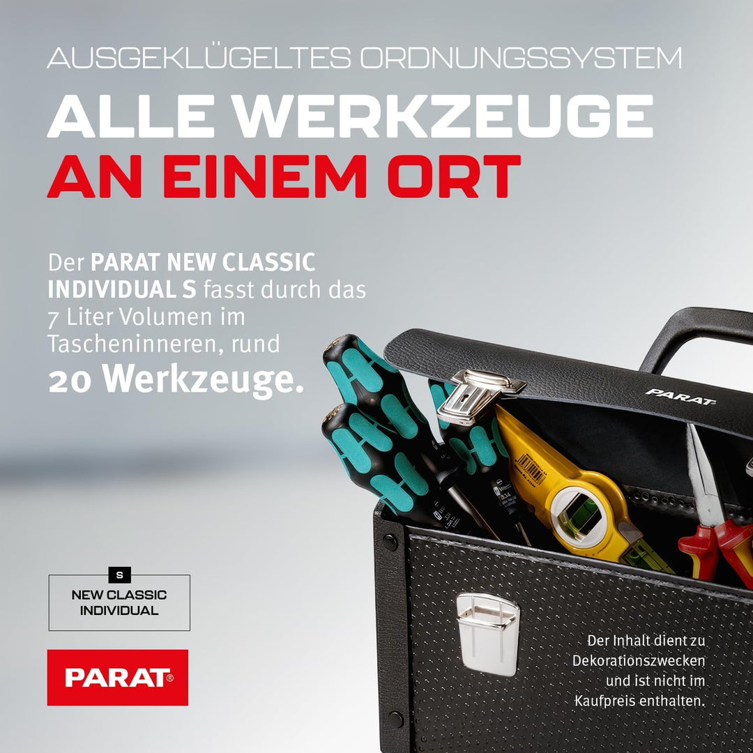 PARAT NEW CLASSIC Individual S leere Werkzeugtasche 7L | Kompakte & leichte Ledertasche für Werkzeug