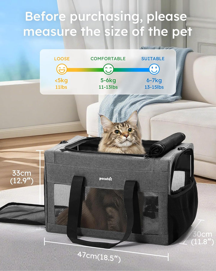 pecute Katzentasche Transporttasche Stabiler Halt Haustier Tragetasche, Transportbox Katze Leicht, F