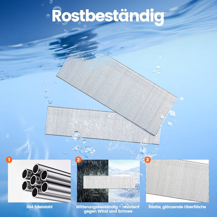 meite Edelstahl Stauchkopfnägel 18GA, 2.000 Stück Sortiment in 5 Grössen (19mm, 25mm, 32mm, 38mm, 50