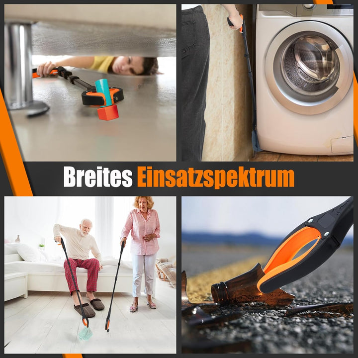 2 Stück Müllzange Greifzange 100 cm, 80 cm - Faltbare Müllgreifer - Drehbar Greifzange für Senioren