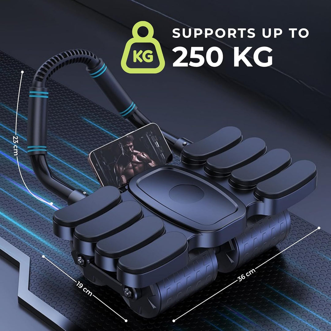 Roller für ABS mit automatischer Rückfederung. Bauchmuskeltrainer Bauchmuskelrad mit Ellbogenstütze.