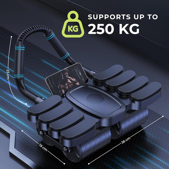 Roller für ABS mit automatischer Rückfederung. Bauchmuskeltrainer Bauchmuskelrad mit Ellbogenstütze.