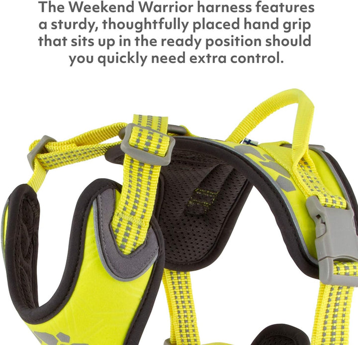 Hurtta Weekend Warrior Hundegeschirr für Grosse Hunde, Neon Gelb 80-100 cm Neon Lemon 32-39 in, Neon