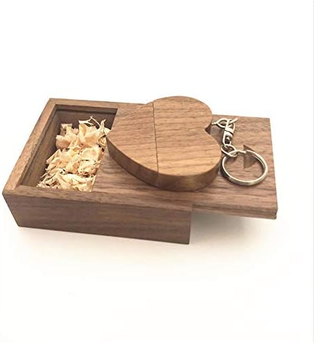 A Plus+ 10 Stück USB 3.0 Speicherstick 16GB Holz USB Flash Drive mit Holzbox (Herzform) 16GB USB 3.0