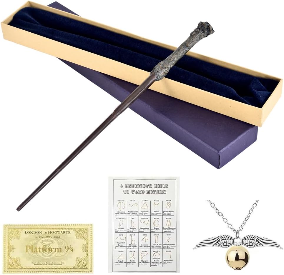 Zauberstab HPotter, Luxus Zauberstab mit Stahlkern, 37CM Elderstab Harry aus Stahlkern und Harz mit