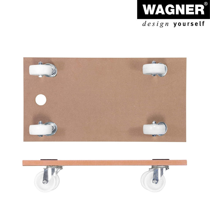 WAGNER Transportroller Transporthilfe 1121 I Plattformwagen aus MDF I 57,5 x 30 x 10 cm, Tragkraft 2