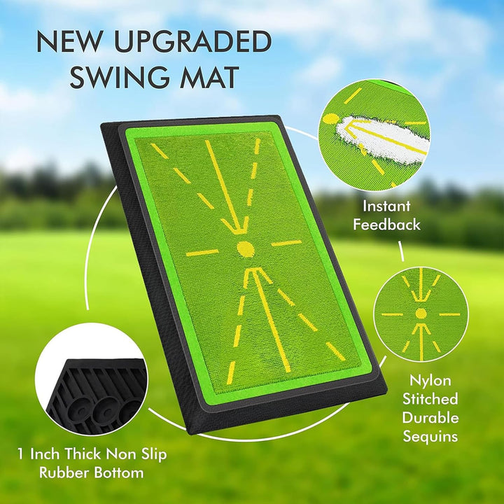 Golf-Schwingmatte – Sofortige Rückkehr | Indoor/Outdoor Trainingsmatte | rutschfeste Unterseite, lan