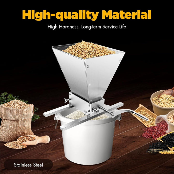 Manuelle Malz MüHle Brecher, 4L Getreidemahlmaschine, Manuell Elektrisch Einsetzbar, Verstellbare Wa