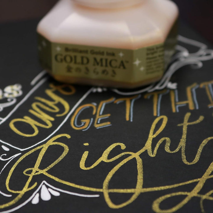 Kuretake Calligraphy Ink - 60 ml - Gold, Gold