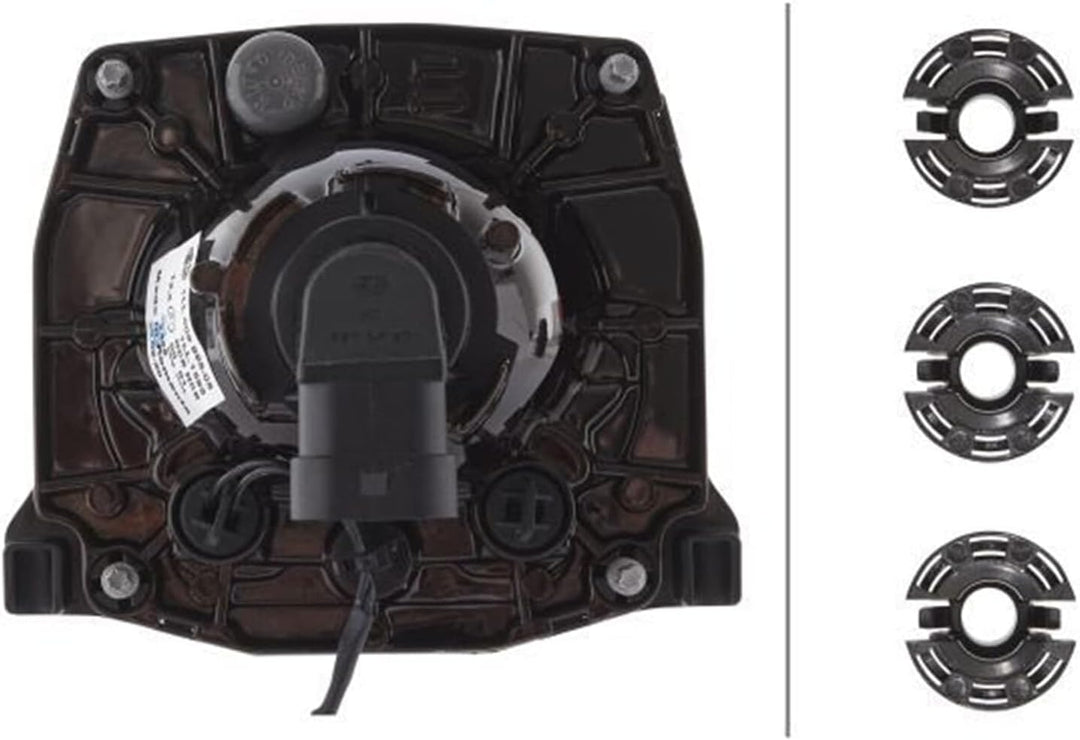 HELLA - Halogen/FF/DE-Hauptscheinwerfer - 90mm Performance - für u.a. Mercedes-Benz Unimog U300/3000