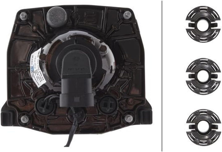 HELLA - Halogen/FF/DE-Hauptscheinwerfer - 90mm Performance - für u.a. Mercedes-Benz Unimog U300/3000