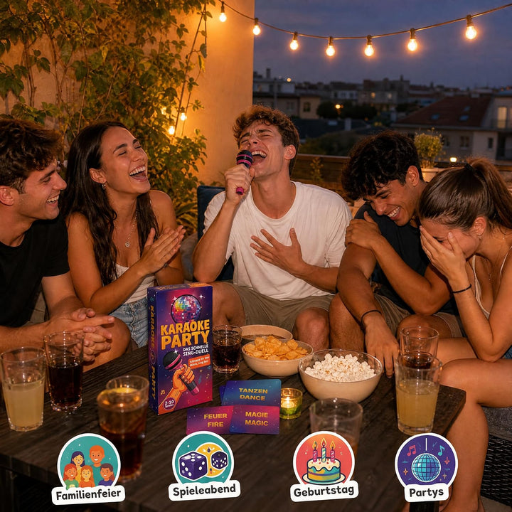 TIPSI Karaoke Party | Das Musik Partyspiel mit Mikrofon | Lieder erraten &amp; lossingen – Kartenspiel &amp;