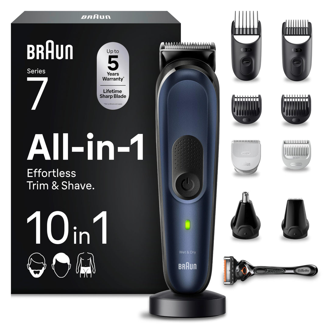 Braun All-In-One Bartpflege Bodygroomer Set, 10-in-1 Barttrimmer, Trimmer/Haarschneider Herren, Haar