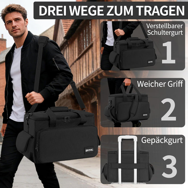 DJ Tasche, 1680D Nylon DJ Gigbag mit Abnehmbaren Trennwänden und Boden, DJ Kabel Organizer Tasche fü
