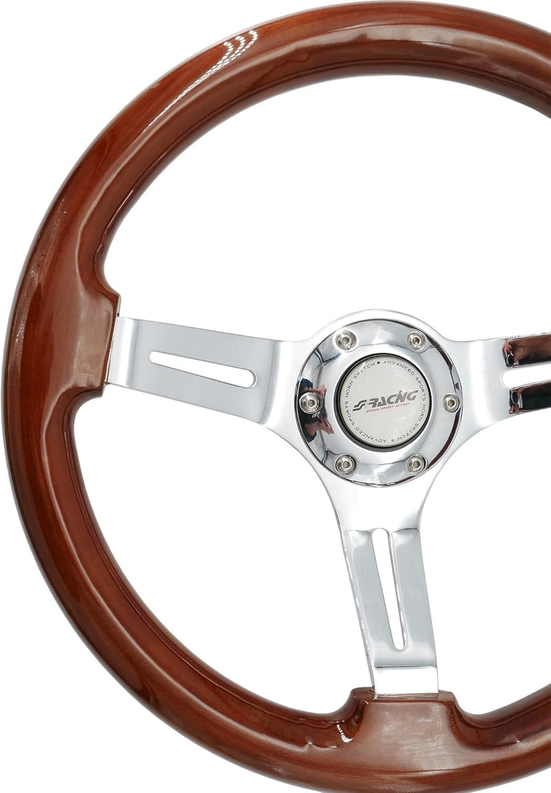 Simoni Racing DID Sportlenkrad A Kelch aus Holz, Schwarz