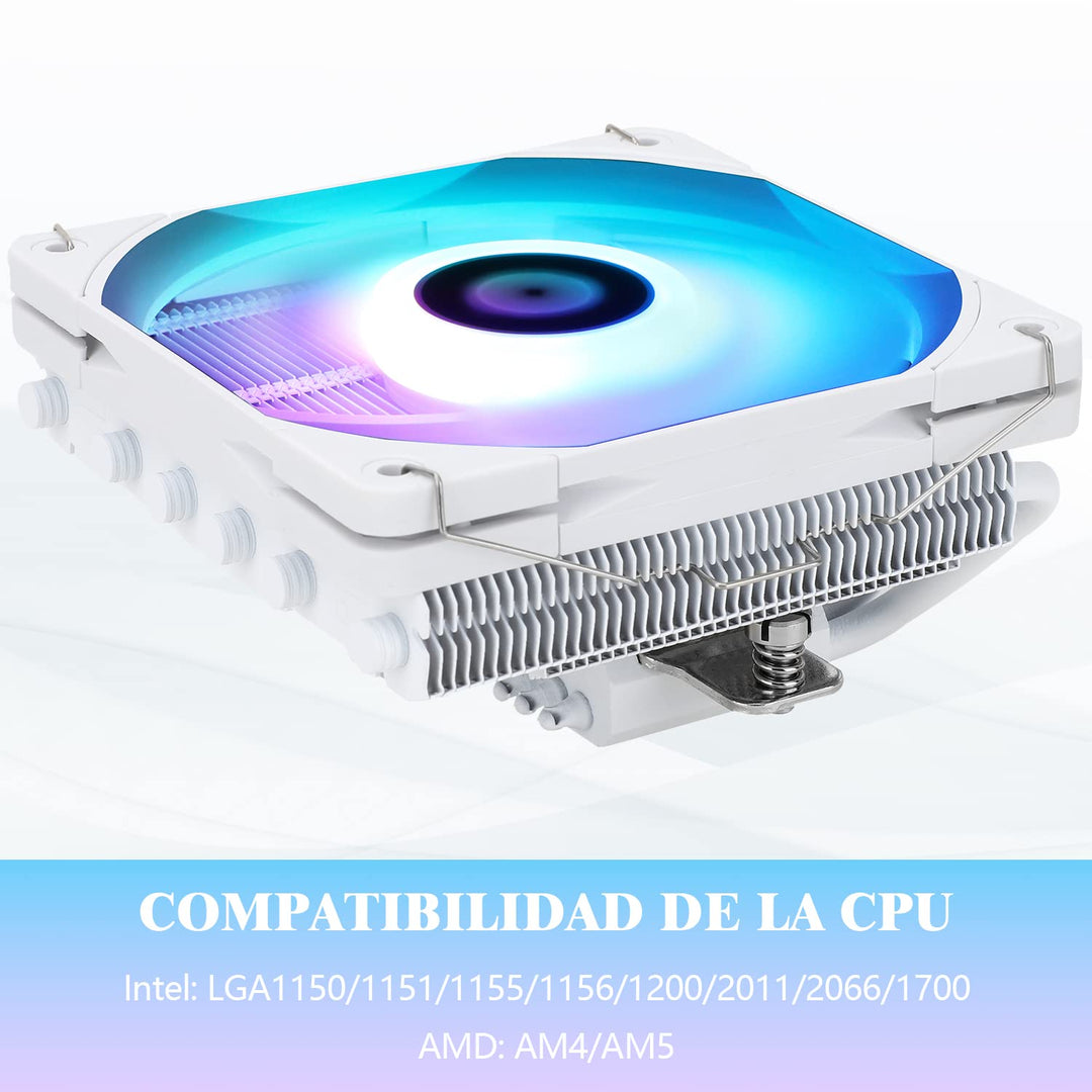 Thermalright AXP120-X67 WHITE ARGB Low-Profile-CPU-Luftkühler mit recht 120-mm-TL-C12015W-S PWM-Lüft