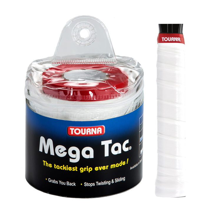 Zipper Box von 30 auf Grips – Mega Tac 30 Griffbänder Single Weiss, 30 Griffbänder Single Weiss