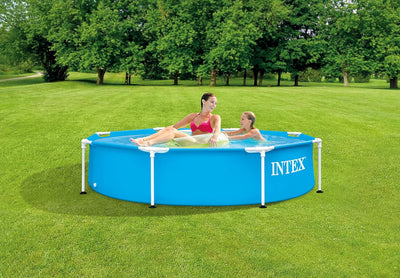 Intex Frame Pool Set Rondo Ø 244 x 51 cm, 28205NP & Easy Set Pool Cover - Poolabdeckplane - Ø 244 cm