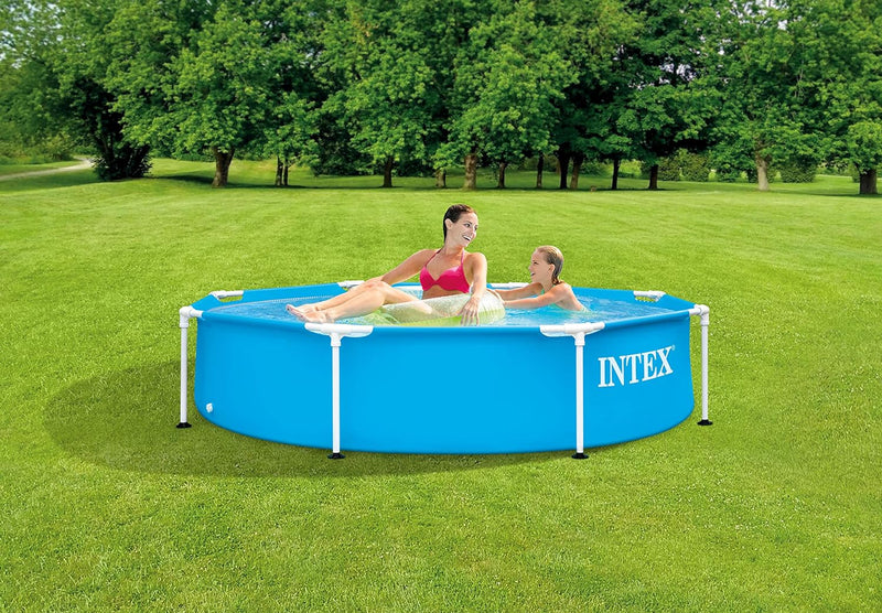 Intex Frame Pool Set Rondo Ø 244 x 51 cm, 28205NP & Easy Set Pool Cover - Poolabdeckplane - Ø 244 cm