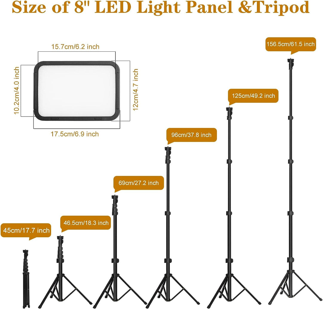 Stynice LED Videoleuchte - USB Studio-Beleuchtungsset mit verstellbarem Stativ und Farbfiltern für Y